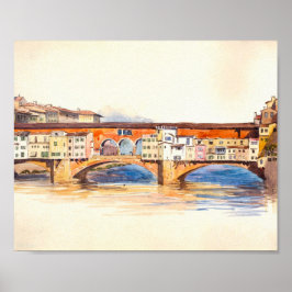 Ponte Vecchio Schilderij,  stadslandschap Poster