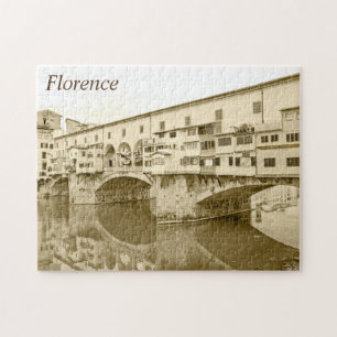 Ponte Vecchio Sepia Sketch Legpuzzel