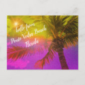 Ponte Vedra Beach Florida Palm Tree Briefkaart (Voorkant)