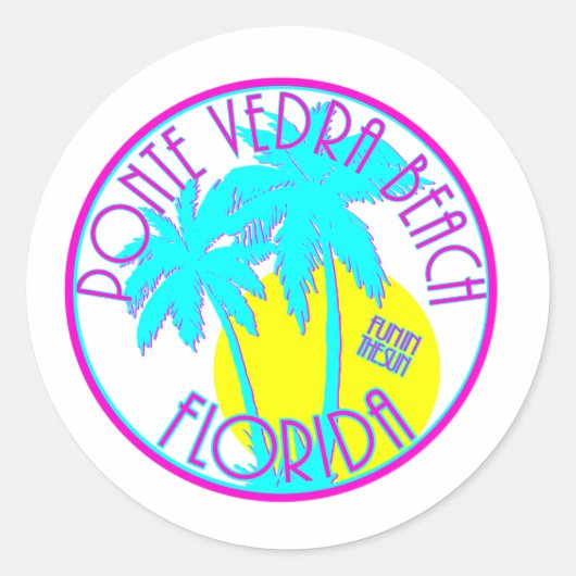 Ponte Vedra Beach Florida Ronde Sticker (Voorkant)