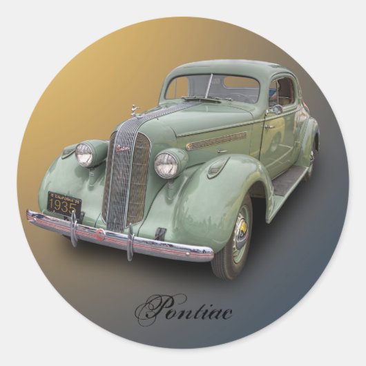 PONTIAC 1935 RONDE STICKER (Voorkant)