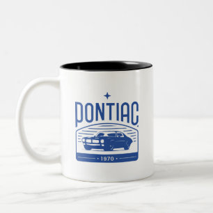 Pontiac 1970 / embleem voor klassieke auto tweekleurige koffiemok