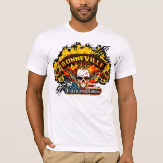 Pontiac Bonneville - Burnout Banner Skull -n-Flag T-shirt
