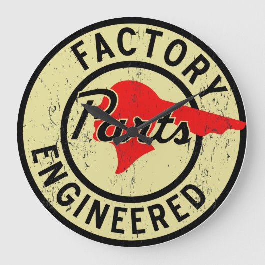 Pontiac Factory Parts  bord met nood Grote Klok (Voorkant)