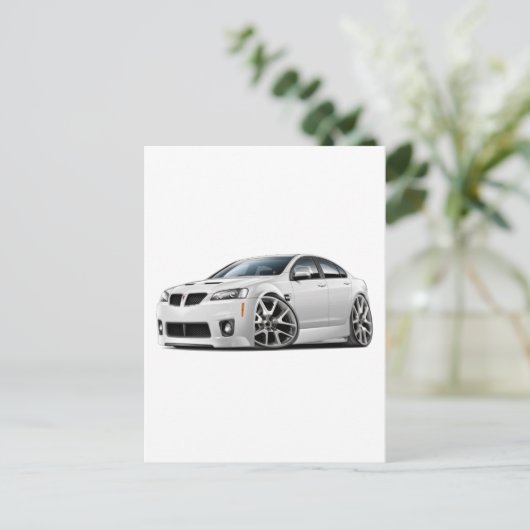 Pontiac G8 GXP White Car Briefkaart (Staand voorkant)