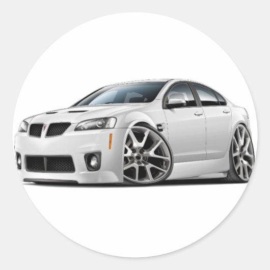 Pontiac G8 GXP witte auto Ronde Sticker (Voorkant)