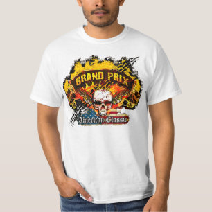 Pontiac Grand Prix - Burnout Banner Skull -n-Flag T-shirt