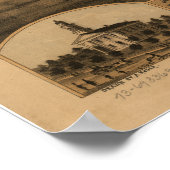 Pontiac Illinois 1869 Antiek Panorama Poster (Hoek)