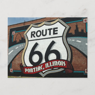 Pontiac Illinois US Route 66 sign briefkaart