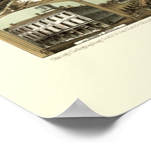 Pontiac, MI Panorama Map - 1867 Poster (Hoek)