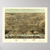 Pontiac, MI Panorama Map - 1867 Poster (Voorkant)