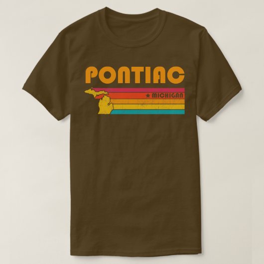Pontiac Michigan Vintage Verdrietig Souvenir T-shirt (Design voorkant)