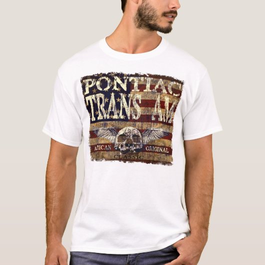 Pontiac Trans Am Design tegen Eroded Flag T-shirt (Voorkant)