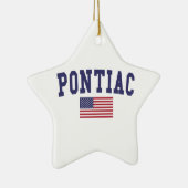 Pontiac US Flag Keramisch Ornament (Rechts)