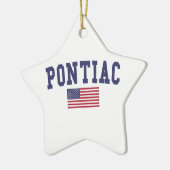 Pontiac US Flag Keramisch Ornament (Links)
