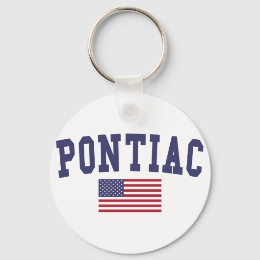 Pontiac US Flag Sleutelhanger (Voorkant)