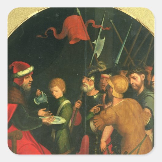 Pontius Pilate was zijn handen aan het wassen Vierkante Sticker (Voorkant)