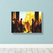 Pontius Pilatus presenteert een gesel Jezus Canvas Afdruk (Insitu (Houten vloer))