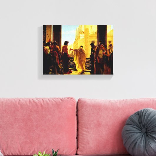 Pontius Pilatus presenteert een gesel Jezus Canvas Afdruk (Insitu (Woonkamer))