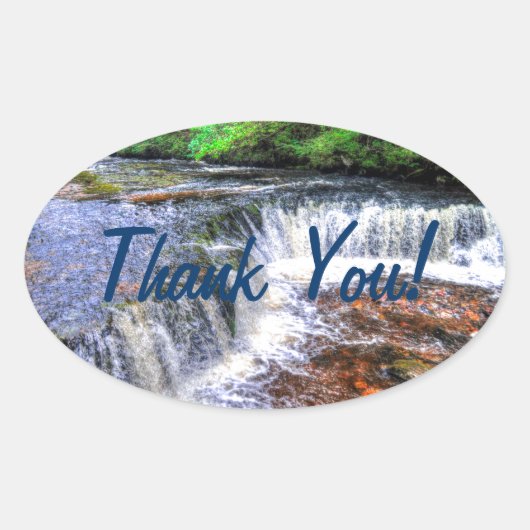 Pontneddfechan Herfsten wandelpad dank u Ovale Sticker (Voorkant)