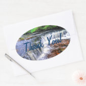 Pontneddfechan Herfsten wandelpad dank u Ovale Sticker (Envelop)