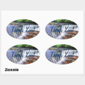 Pontneddfechan Herfsten wandelpad dank u Ovale Sticker (Vel)