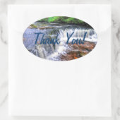 Pontneddfechan Herfsten wandelpad dank u Ovale Sticker (Tas)