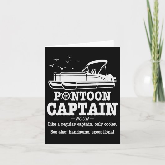 Ponton Captain Definition Boat Life Funny Boating Kaart (Voorkant)