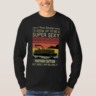 Ponton Kapitein Grappige Schepen of Boot Rijden Li T-shirt