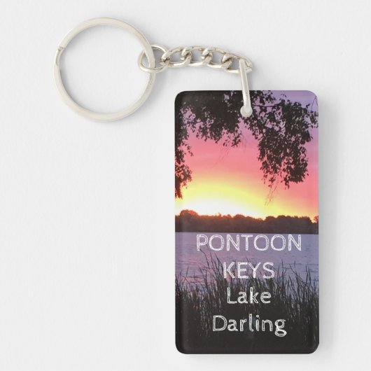 Ponton Keys Lake Sunset Custom Sleutelhanger (Voorkant)
