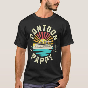 Ponton Pappy Zonsondergang Visser Boating Opa T-shirt