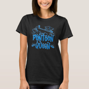 Ponton Queen Motorboot Party Boat Captain Humor T-shirt
