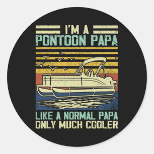 Pontonboot Kapitein Papa Gag Pontooning Boati Ronde Sticker