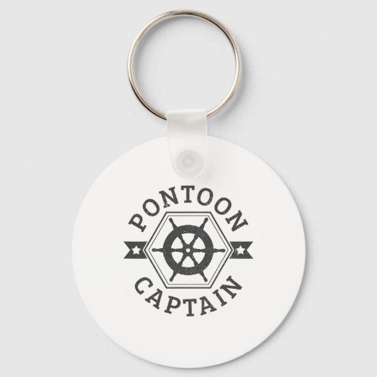 Pontonkapitein - Pontooning Boat Nautical Sleutelhanger (Voorkant)