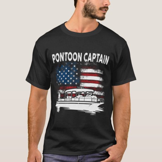 Pontonschipcaptain 4 juli pontonboot t-shirt (Voorkant)