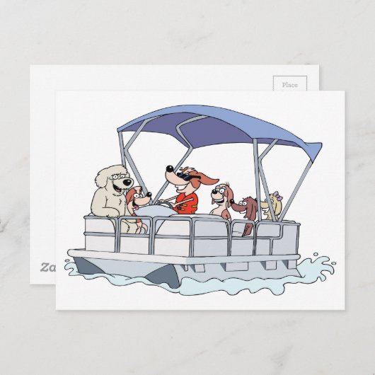 Pontoon Boat Briefkaart (Voorkant / Achterkant)