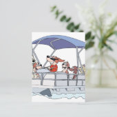 Pontoon Boat Briefkaart (Staand voorkant)