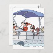 Pontoon Boat Briefkaart (Voorkant / Achterkant)