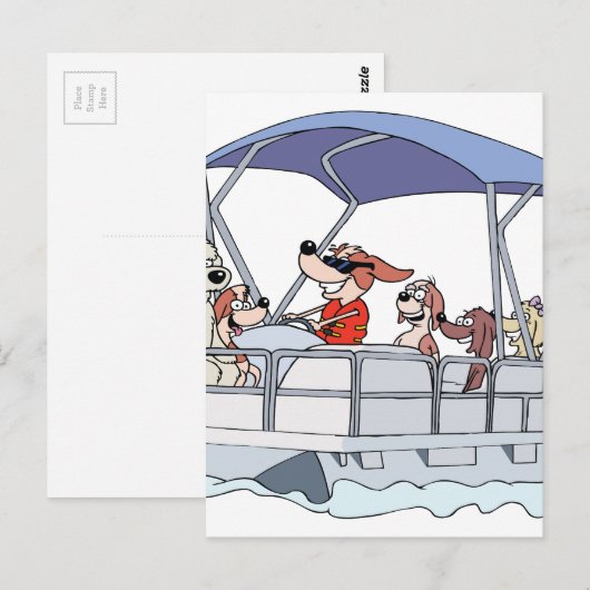 Pontoon Boat Briefkaart (Voorkant / Achterkant)