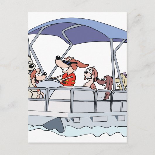 Pontoon Boat Briefkaart (Voorkant)