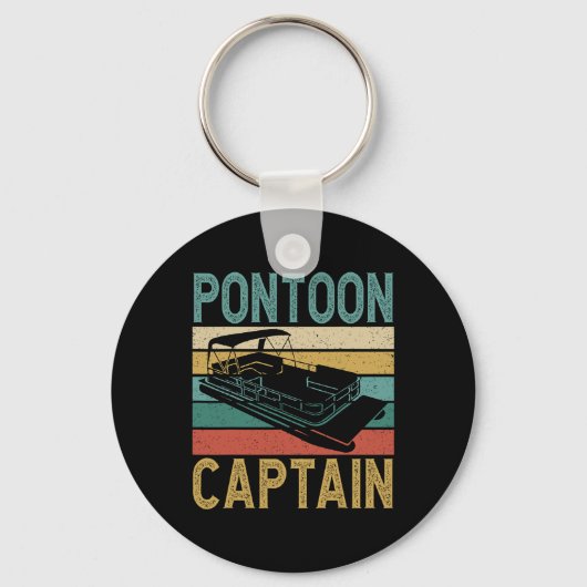 Pontoon Boat Captain Funny Pontoon Boat Boating Ca Sleutelhanger (Voorkant)