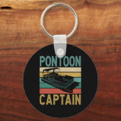 Pontoon Boat Captain Funny Pontoon Boat Boating Ca Sleutelhanger (Voorkant)
