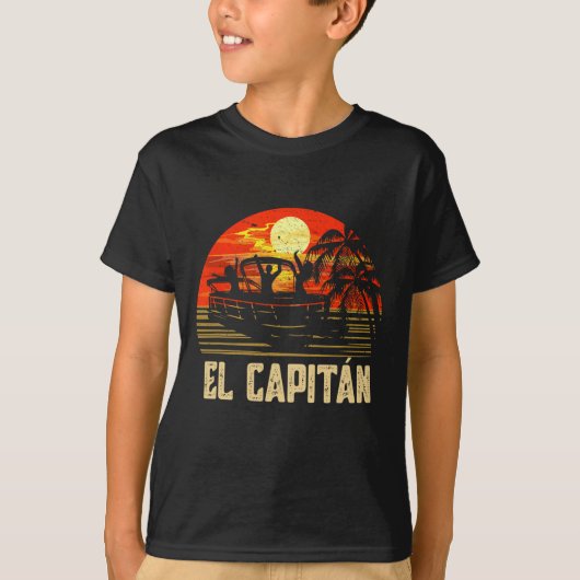 Pontoon Boat Captain Lake Boating El Capitan  T-shirt (Voorkant)