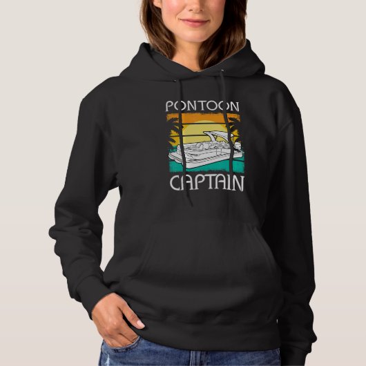 Pontoon Boat Captain Motorboating Pontooning Boati Hoodie (Voorkant)