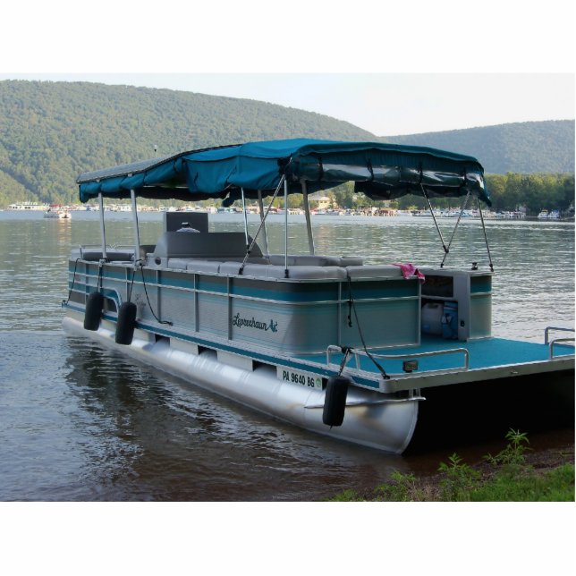 Pontoon Boat Fotobeeldje Ornament (Voorkant)
