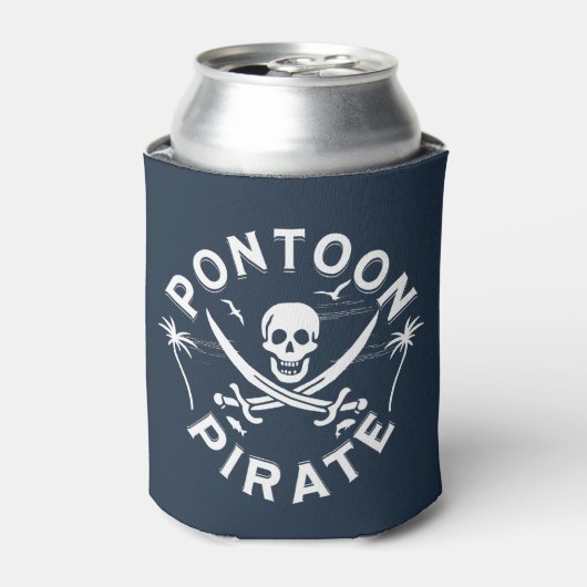 Pontoon Boat Funny Pontoon Pirate Blikjeskoeler (Blikje Voorkant)