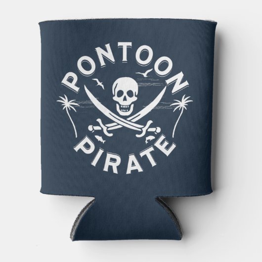 Pontoon Boat Funny Pontoon Pirate Blikjeskoeler (Voorkant)