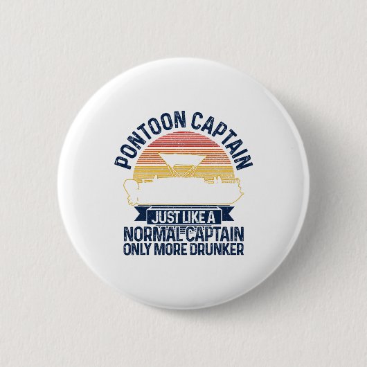 Pontoon Boat Grappig Cadeau Ronde Button 5,7 Cm (Voorkant)