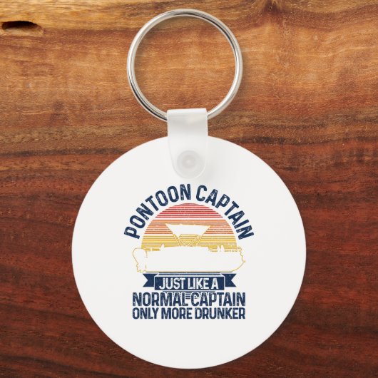 Pontoon Boat Grappig Cadeau Sleutelhanger (Voorkant)