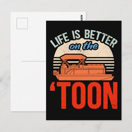 Pontoon Boat Kapitein Boating Briefkaart (Voorkant / Achterkant)